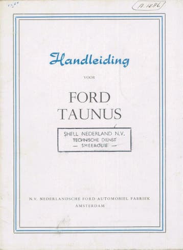 1950 Ford Taunus Handleiding, Verzenden
