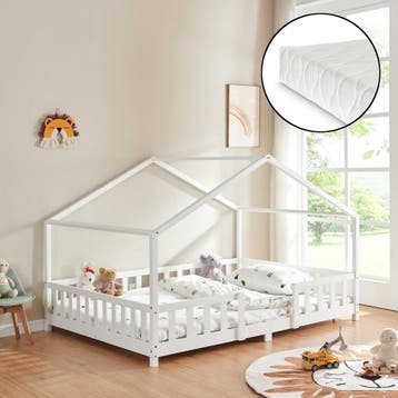 [en.casa] Kinderbed Treviolo met uitvalbeveiliging en matras, Verzenden, Nieuw