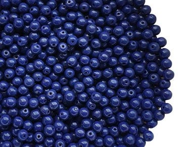 Ca. 20 gram DQ glaskralen ca. 5 mm – opaque donkerblauw, Ophalen of Verzenden, Nieuw, Kraal