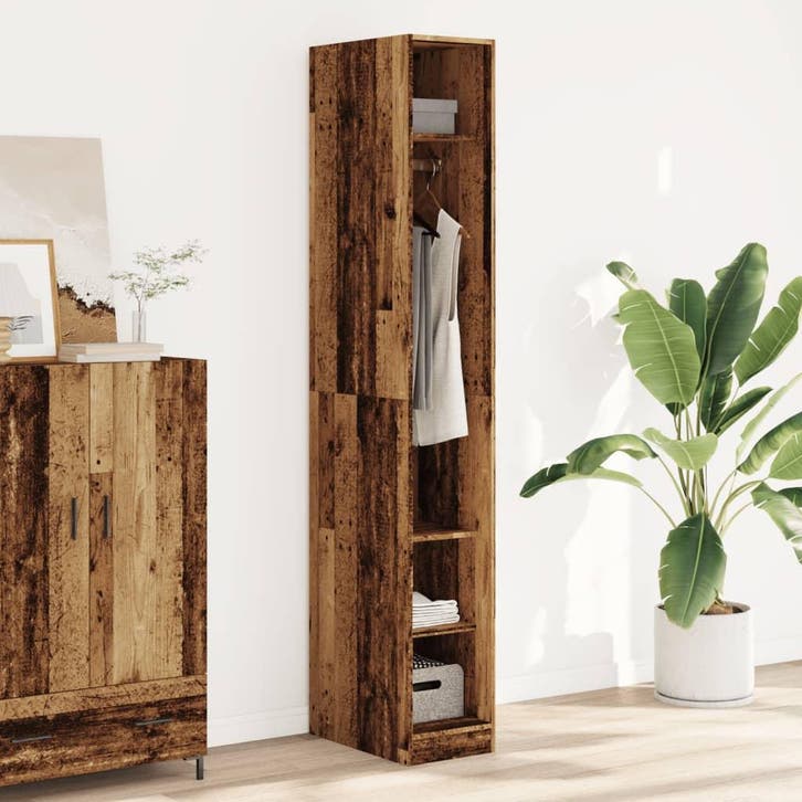 vidaXL Kledingkast 30x50x200 cm bewerkt hout oud hout, Huis en Inrichting, Kasten | Kledingkasten, Nieuw, Verzenden
