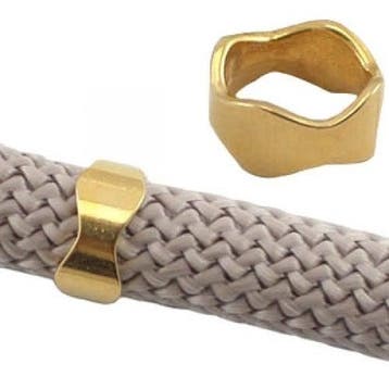 DQ metaal ring golvend (dreamz koord) Goud kleur ca. 13 x..., Ophalen of Verzenden, Nieuw, Draad