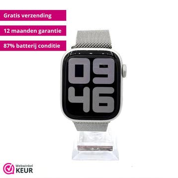 Apple Watch Serie 8 41mm Zilver | 12 maanden garantie, Stressniveau, Verzenden, IOS, Zo goed als nieuw