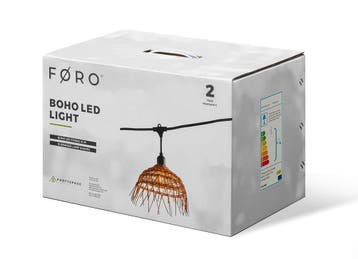 Boho lichtsnoer 10 meter lang met 10 gevlochten lampkapjes, Verzenden, Nieuw