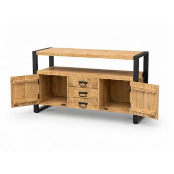 Dressoir Britt 2 deurs / 3 laden mango, Huis en Inrichting, Kasten | Dressoirs, Ophalen of Verzenden, Nieuw