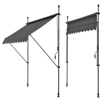 Zonnescherm markies verstelbaar - grijs - 250x118x205-300 cm, Tuin en Terras, Zonneschermen, Verzenden, Nieuw