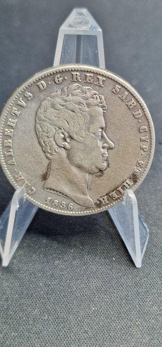 Italië, Savoye Carlo Alberto. 5 Lire 1836 Torino R2