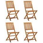 vidaXL Tuinstoelen inklapbaar 4 st massief acaciahout, Verzenden, Nieuw, Hout