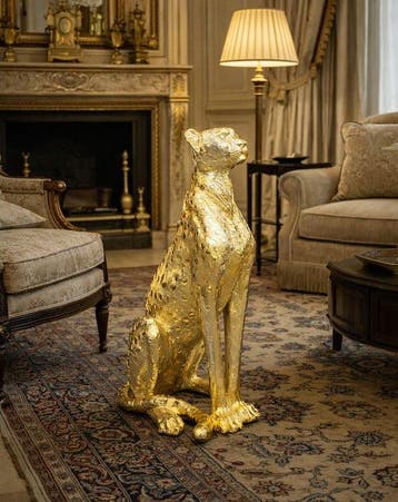 Beeld, XL Gold Cheetah 86cm - 86 cm - Hars - 2026