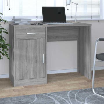 vidaXL Bureau met kast en lade 100x40x73 cm bewerkt hout, Verzenden, Nieuw