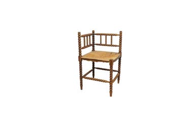 Antieke eikenhouten knopstoel met biezen zitting, Huis en Inrichting, Stoelen, Ophalen of Verzenden, Nieuw