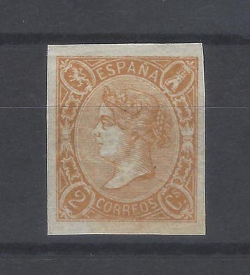 Spanje 1865 - Isabel II 2 Cuartos - kleurverandering -, Gestempeld