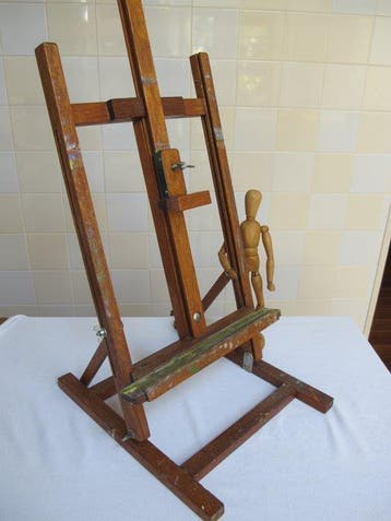 Schildersezel (2)- Originele houten ateliersezel met