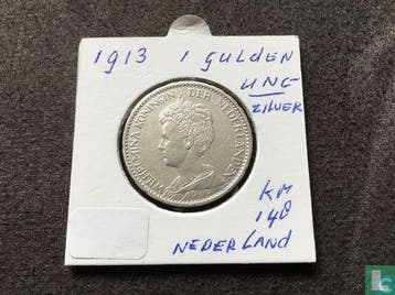 Nederland 1 gulden 1913, Postzegels en Munten, Munten | Nederland, Verzenden, Overige waardes, Losse munt, Goud