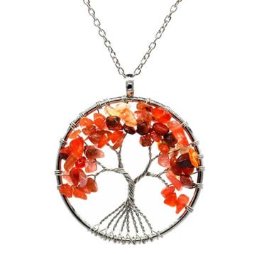 Fako Bijoux - Ketting - Chakra Reiki - Levensboom XL - Rode, Verzenden, Nieuw