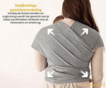 2dekans | Frummel Baby Draagdoek Grijs - Draagzak - Baby, Kinderen en Baby's, Babydragers en Draagdoeken, Ophalen of Verzenden