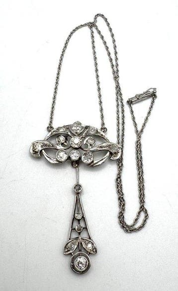 Ketting - 14 karaat Witgoud - 0.25ct. tw. Diamant