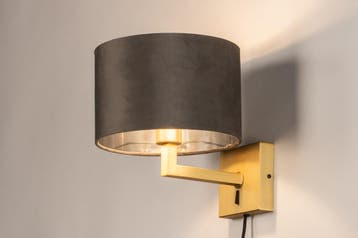 Rietveld Wandlampen - Grijs, Goud, Zilver - Stof, Metaal, Verzenden, Nieuw