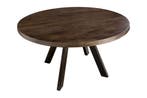Eettafel IRON CRAFT Ø 120cm rond mangohout taupebruin met, Ophalen of Verzenden, Nieuw