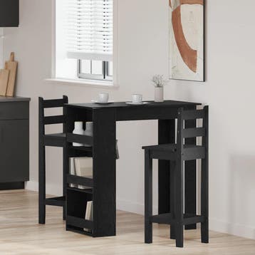vidaXL Bartafel met opbergrek 102x50x103,5 cm zwart, Verzenden, Nieuw