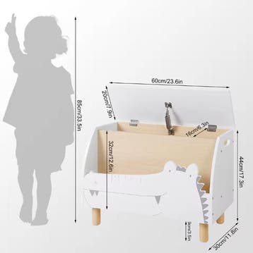 Kinderboekenkast met Speelgoedbank – Opbergkast 60×44×30 cm, Huis en Inrichting, Kasten | Overige, Verzenden, Nieuw