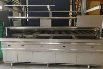 Nog te reviseren - Kiremko visbakwand 3x vis 2x friet Gas, Zakelijke goederen, Ophalen of Verzenden, Gebruikt
