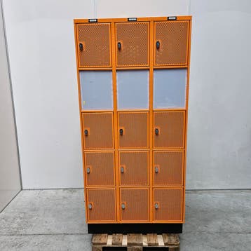 12-drs oranje metalen lockerkast - 190x90x55 cm, Ophalen of Verzenden, Nieuw