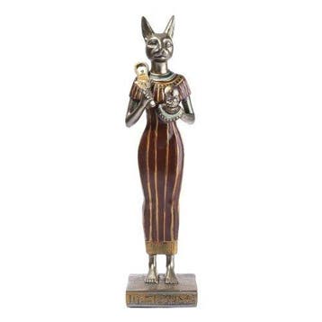 sculptuur, Bastet Goddess Sculpture – Hand Painted Egyptian