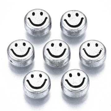 20 x Smiley kralen van acryl 7 x 3,5mm gat: 1,5mm antiek..., Ophalen of Verzenden, Nieuw, Kraal
