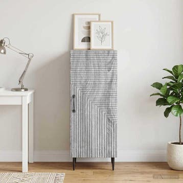 vidaXL Dressoir Grijs sonoma 33 x 34,5 x 89,5 cm Bewerkt, Verzenden, Nieuw, Overige houtsoorten, Minder dan 50 cm