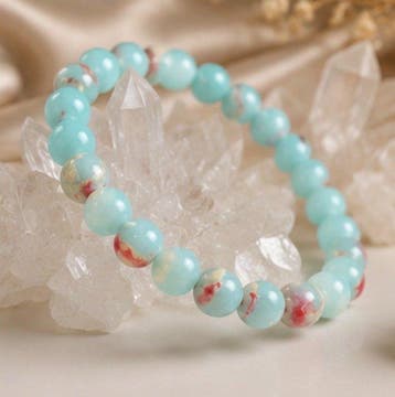 Shoushan-steen kralenarmband – Zachte blauwe elegantie -