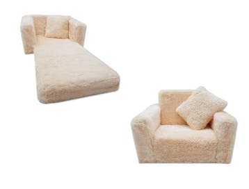 Mini Sofa Kind | Beige | Wasbarehoes | Laatste Stuks!, Nieuw, Ophalen of Verzenden, Minder dan 140 cm, Matras