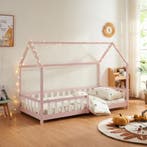 Kinderbed Hesel huisbed met uitvalbeveiliging 90x200 cm roze, Kinderen en Baby's, Kinderkamer | Bedden, Verzenden, Nieuw