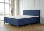 ACTIE! Boxspring Florence 140 200 Blauw, Nieuw, 140 cm, Twijfelaar, 200 cm