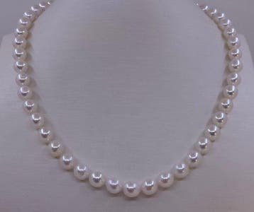 Halsketting ALGT Gecertificeerde Akoya parels -7.6x7.8mm, Sieraden, Tassen en Uiterlijk, Kettingen, Nieuw
