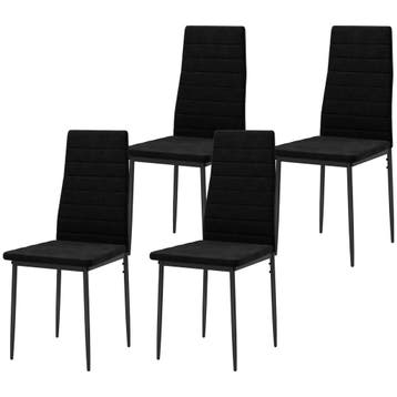 4-delige Set Eetkamerstoelen, Armloos Ontwerp, Stoffen Bekle, Verzenden, Nieuw