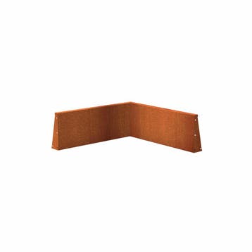 Cortenstaal keerwand binnenhoek 100x100x40cm, Nieuw, Minder dan 25 cm, Border