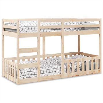 vidaXL Stapelbed massief grenenhout 80x200 cm, Eenpersoons, Bruin, Verzenden, Nieuw