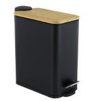 Prullenbak Badkamer Zwart | 5L Staal | OP=OP, Met pedaal, Nieuw, Ophalen of Verzenden, Minder dan 10 liter