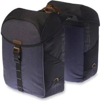 Dubbele fietstas Basil Miles Double Bag 34 Liter - Zwart / G, Fietsen en Brommers, Fietsaccessoires | Fietstassen, Verzenden, Nieuw