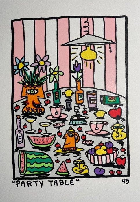 James Rizzi (1950-2011) - Party Table, Antiek en Kunst, Kunst | Designobjecten