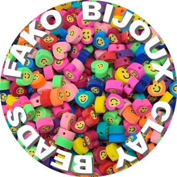 Fako Bijoux - Klei Kralen Hartjes Smiley / Emoji -, Verzenden, Nieuw