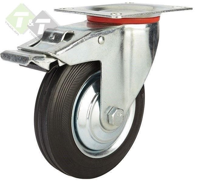 Zwenkwiel Met Rem - Geremd Wiel - 75mm Diameter - Belastbaar, Doe-het-zelf en Verbouw, Zwenkwielen, Nieuw, Ophalen of Verzenden