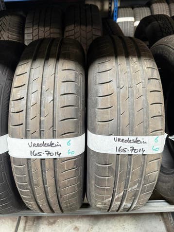 165-70-14 Vredestein Zomerbanden 6mm Incl Montage 165 70 14, Auto-onderdelen, Banden en Velgen, Ophalen, 14 inch, Gebruikt, Band(en)
