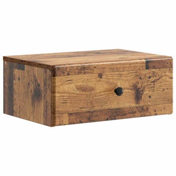 vidaXL Wandbeugel Bedkast Oud hout 49 x 34,5 x 20 cm Bewerkt, Huis en Inrichting, Slaapkamer | Nachtkastjes, Minder dan 45 cm