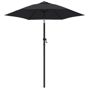 vidaXL Parasol 200x224 cm aluminium zwart, Verzenden, Nieuw, 2 tot 3 meter