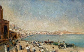 Italiaanse school (XX) - Napoli ed il Vesuvio