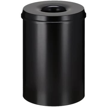 Afvalbak | Metaal | Zwart | 30L | Open | Vlamdovend |, Verzenden, Nieuw in verpakking