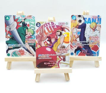 Bandai - 3 Card - One Piece - the ROUND1 collaboration, Nieuw
