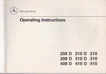 Gebruikers handleiding Mercedes Bremer 208-410 benzine, Auto diversen, Handleidingen en Instructieboekjes