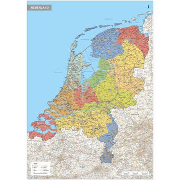 Kurk prikbord landkaart Nederland XL  - 100 x 140 cm, Huis en Inrichting, Woonaccessoires | Memoborden, Ophalen of Verzenden, Nieuw